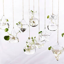 Criativo vaso de vidro hidropônico transparente vaso flor pendurado na parede simples e moderno scindapsus recipiente casa decoração do jardim artesanato 2024 - compre barato