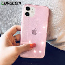 LOVECOM Transparent Glitter Phone Case For iPhone 13 12 11 Pro Max X XS Max XR 6 6S 7 8 Plus Candy Color Full Body Back Cover 2024 - buy cheap