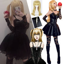 Fantasia de couro sintético do anime death note misa amane, vestido tubo sexy, roupa feminina de anime, vestido de halloween cosplay 2024 - compre barato
