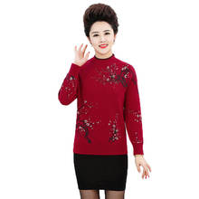 Knitted Sweater Women 2022  Autumn Winter Middle and old Pullover Knit Sweater Female elegant Jumper Knitwear R589 2024 - buy cheap