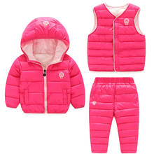 3PCS/Lot Winter warm Baby Boy duck Down Jacket coat Children Kids Ski Set Girls ClothesWarm Faux Down Jackets Clothing Set 2024 - buy cheap