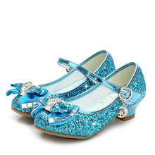 Crianças sandálias e verão para meninas sandálias para crianças sapatos de cristal azul princesa sapatos de dama de honra da criança chinelos meninas 2024 - compre barato