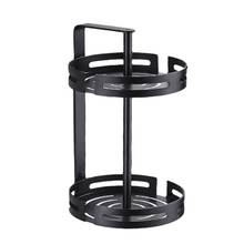 2 Tier Turntable Cabinet Organizer Kitchen Wall-mounted Perforated Spice Holder Fridge Seasoning Round Rotating Storage Rack 2024 - buy cheap