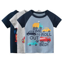 Детская футболка с принтом автомобиля и автобуса, летняя хлопковая футболка для мальчиков и девочек 10 лет, 2021 2024 - купить недорого