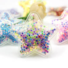 12Pcs 5cm PVC Star Transparent Bling bling Star Flowing  Appliques for Kids BB clip and DIY headwear Accessories wholesale 2024 - buy cheap