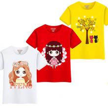 Camisetas de verão para meninas 3 tamanhos, camisetas fashion coreanas para meninas pequenas, camisetas estampadas fofas de algodão branco/rosa, roupas 2024 - compre barato