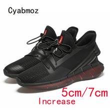 Cyabmoz Men shoes 5cm and 7cm Height incresing sneakers Elevator Breathable Mesh Man Outdoor Leisure White Balck Casual Shoes 2024 - buy cheap