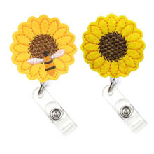 Sun Flower Honeybee Sunflower Retractable Creative Card Holder Badge Reel Nurse Exhibition Enfermera Girl Name Card Chest Boy 2024 - buy cheap