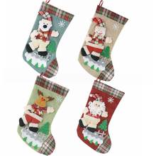 Bolsas de regalo de Navidad para niños, adornos de árbol de Navidad para el hogar, calcetines de Año Nuevo, decoración de Papá Noel Natal, regalos, 2021 2024 - compra barato