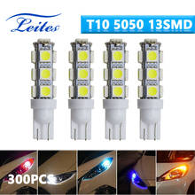 300PCS Wholesale T10 Led 5050 13SMD LED Car Light Auto Side Bulb W5W 12V Wedge Lamp Flood Interior Dome Reading License Plate 2024 - buy cheap