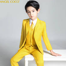 Yellow White Blue Purple Red Boys Costume Baby Boy Suit Children Wedding Suit For Boys Formal Kids Dresses For Boys Blazer 2024 - buy cheap