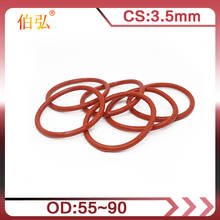 Junta tórica de silicona roja/CS VMQ OD55 3,5mm/90mm, anillo de goma, junta de sellado de silicona, arandela sanitaria, 1 unidad/lote 2024 - compra barato