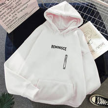 Reminisce English Letter Print Oversized Hoodie Korean Style Women's Sweatshirt Harajuku Streetwear Winter Casual Hoodie Japan 2024 - buy cheap