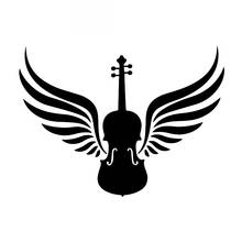 Wing Violin Music Decoration Car Sticker Motorcycle Sticker Pvc Motorcycle Car Decal Sticker, Black/white, 17cm X 13cm 2024 - buy cheap