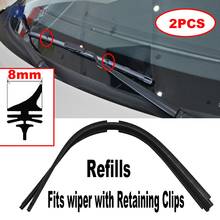 Pair of 26" 8mm Rubber Refills Front Wiper Refill Windscreen Windshield For Wiper with Retaining Clip Car Auto 2024 - buy cheap