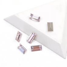 YANRUO-diamantes de imitación en forma de Baguette para decoración de uñas, cristales K9 en 3D, Color rosa, 24 unids/paquete, 4501 2024 - compra barato