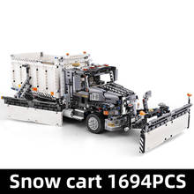 Mould King 13166 MOC City Snow Removal Car Truck Bricks Great Snow Clearer Vehicle Set Building Blocks Kids Toys Birthday Gifts 2024 - buy cheap