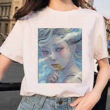 Ropa de calle japonesa para mujer, Camiseta con estampado de personaje de Anime, camiseta Harajuku Kawaii para mujer, Tops Ulzzang para mujer 2024 - compra barato