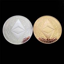 Monedas de Bitcoin de Ethereum chapadas en oro/plata, monedas conmemorativas, colección de arte, regalo, decoración de fiesta en casa de imitación de Metal físico 2024 - compra barato