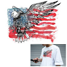 Cool Eagle Heat Transfer Patches Thermal Colorful Animal Patch Stripe Sticker on Clothes Iron-on Transfers For Clothing Stickers 2024 - buy cheap