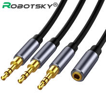 3.5mm Audio Jack Extension cable Female to Triple Male Adapter 3.5mm Alloy Shell Jack Aux Cable for Headphone Computer Laptop 2024 - buy cheap