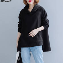 DIMANAF  Winter Autumn Women Hoodies Sweatshirts Female Pullovers Loose Cotton 2020 Solid Basic Tops Hooded Clothes Oversize 2024 - buy cheap