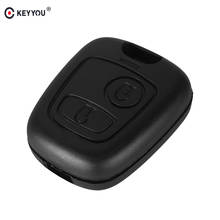 Keyyou capa de chave remota para peugeot, 2 botões, lâmina de carro, substituição, revestimento, para peugeot 307 107 207 407, para citroen 2024 - compre barato