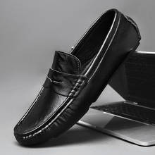 Genuine Leather Men Shoes slip on Casual Luxury Brand Soft Mens Loafers outdoor Moccasins Breathable Male Driving Shoes men 2024 - buy cheap