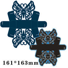 Moldes de corte de borboleta vazados, caixa nova de metal de decoração, scrapbook, relevo, papel, novo artesanato, álbum, cartão, faca de perfurar, 161*163mm 2024 - compre barato