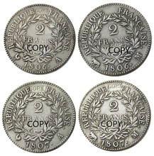 France A Set Of(1806A 1806M 1807A 1807M) 4pcs 2Francs Silver Plated Copy Coins 2024 - buy cheap