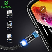 FLOVEME 1M Magnetic Charge Cable USB  C Cable for iPhone 14 13 Pro Max Magnet Charger USB Type C Cable Micro USB Charging Cord 2024 - buy cheap