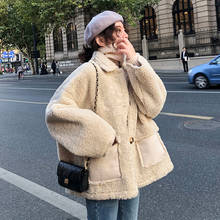 2021 Fashion Women Suede Fur Winter Coat Fashion Thick Faux Sheepskin Long Jacket Overcoat Female Solid Warm Trench 2024 - buy cheap