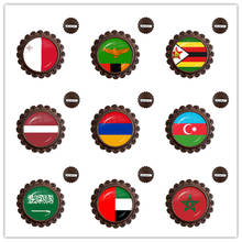 Malta Zambia Zimbabwe Latvia Armenia Azerbaijan Saudi Arabia UAE Morocco National Flag Wood Glass Cabochon Brooches Collar Pins 2024 - buy cheap