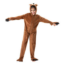 Macacão infantil apagável, fantasia de animais cosplay urso marrom, patas, roupa de halloween para crianças, acessórios de festa 2024 - compre barato