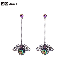 Punk Style Ornaments Colorful Bees Drop Earrings Hollow Out Wing Insect Pearl Earrings Long Dangle Earrings For Women Jewelry 2024 - buy cheap