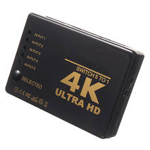 Separador de 5 puertos HDMI, compatible con 1080P, Hub Box, conmutador para PS3, HDTV, DVD, receptor de Audio y vídeo con control remoto IR, más nuevo 2024 - compra barato