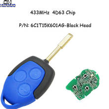 Remote Car Key 433MHz 4D63 6F Chip FOB 3 Buttons FO21 Blade for Ford Transit WM VM 2006-2014 P/N: 6C1T15K601AG-Black Head 2024 - buy cheap