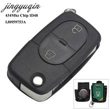 Jingyuqin-llave remota de coche, accesorio con 2 botones Fob, 433MHZ, ID48, Volkswagen para VW Lupo Bora Passat Polo Golf Beetle Skoda 1J0959753A 2024 - compra barato
