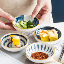 New Arrivals Nordic Tableware Supplies Gold Inlay Ceramic Sauce Bowl Japanese Seasoning Plate Small Vinegar Dish Dipping Snack 2024 - buy cheap