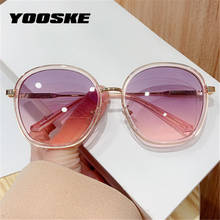 Yooske vintage óculos de sol feminino redondo óculos de sol gradiente tons óculos de sol retro marca designer senhoras uv400 2024 - compre barato
