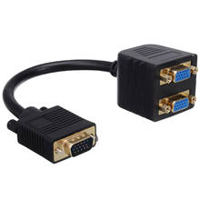 Divisor de vídeo VGA 1080P VGA 1 macho a Dual 2 VGA hembra convertidor adaptador 15 Pin VGA Y divisor cables para PC TV 2024 - compra barato