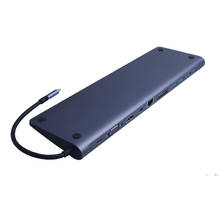 Hub multifunción 12 en 1 para ordenador y teléfono, Hub USB de aluminio tipo C a RJ45, USB 3,0, adaptador TF, VGA, mini-dp 2024 - compra barato