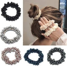 Korean Elegant Simulated Pearl Elastic Hair Bands For Women Scrunchie Fashion Hair Ties Ponytail Holder Girls Hair Accessories 2024 - buy cheap