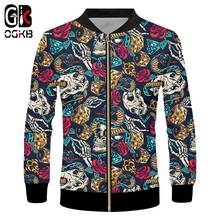 OGKB-Chaqueta con cremallera 3D para hombre, chándal de manga larga con estampado 3D de serpiente y Calavera, ropa de calle Harajuku, novedad 2024 - compra barato