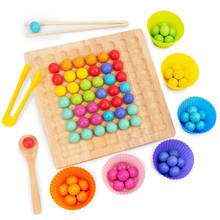 Wooden Clip Beads Rainbow Toy Go Games Set Dots Beads Board Games Toy Rainbow Clip Beads Puzzle Montessori Educational Toys 2024 - buy cheap