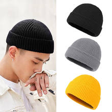 Fashion Hip Hop Beanie hat Yuppie Skullcap Knitted Solid Color Melon Beanies Winter Autumn Sailor cap Casual Hat For Men Women 2024 - buy cheap
