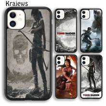 Krajews tomb raider capa de telefone para iphone 5S se 6s 7 8 plus x xs xr 11 12 13 pro max samsung galaxy s8 s9 s10 plus 2024 - compre barato