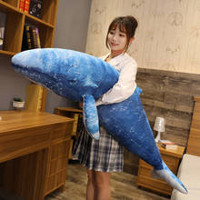 110/130cm Huge Lovely Blue Whale Plush Toys Cute Animal Big Shark Doll Soft Stuffed Toy Fish Pillow Children Girls Xtmas Gift 2024 - buy cheap
