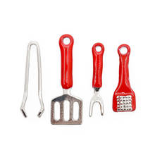 Odoria 1:12 ferramentas de churrasco em miniatura pasta vermelha espátula carne garfo metal conjunto panelas cozinha casa bonecas acessórios decoração 2024 - compre barato