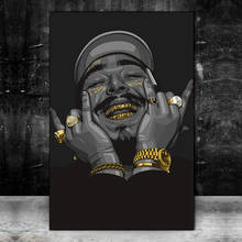 Retrato de famoso rapero en lienzo, pinturas en lienzo de cantante de música Hiphop, imagen artística para pared, decoración del hogar 2024 - compra barato